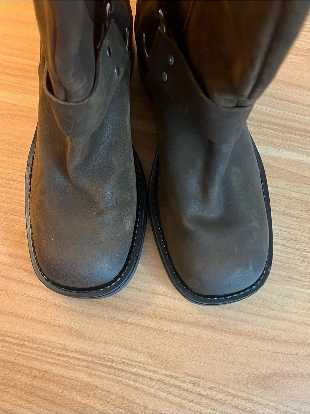 By Anthropologie Tall Moto Boots Brown Suede Knee-High Riding Boots NWOT